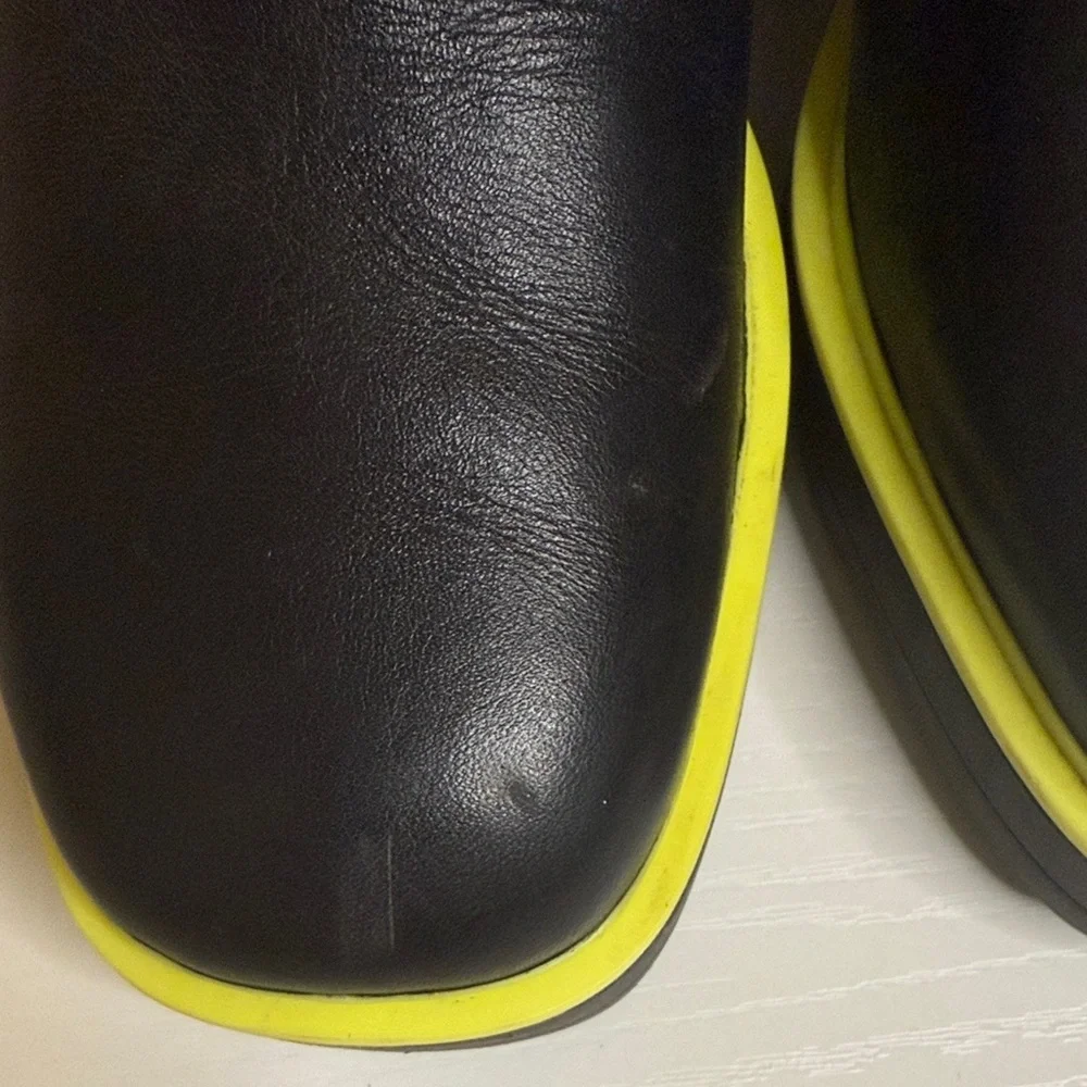 Michael Kors Keisha Chelsea Booties in Black and neon green